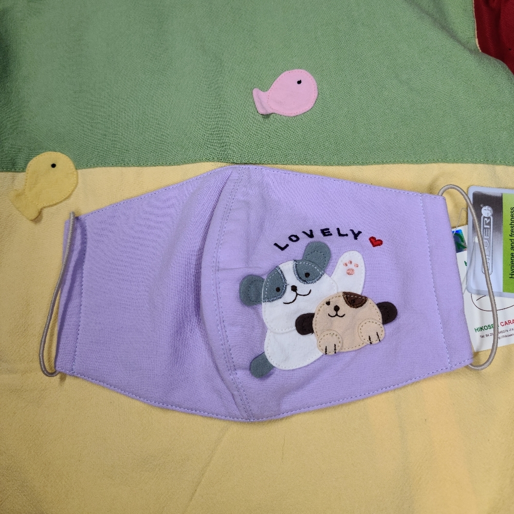 1 purple Adult Dogs Embroidered HIKOSEN Mask
